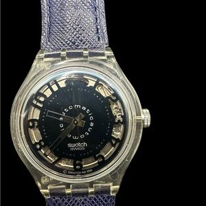 Rare Swatch Swiss Automatic Watch - Black and Purple